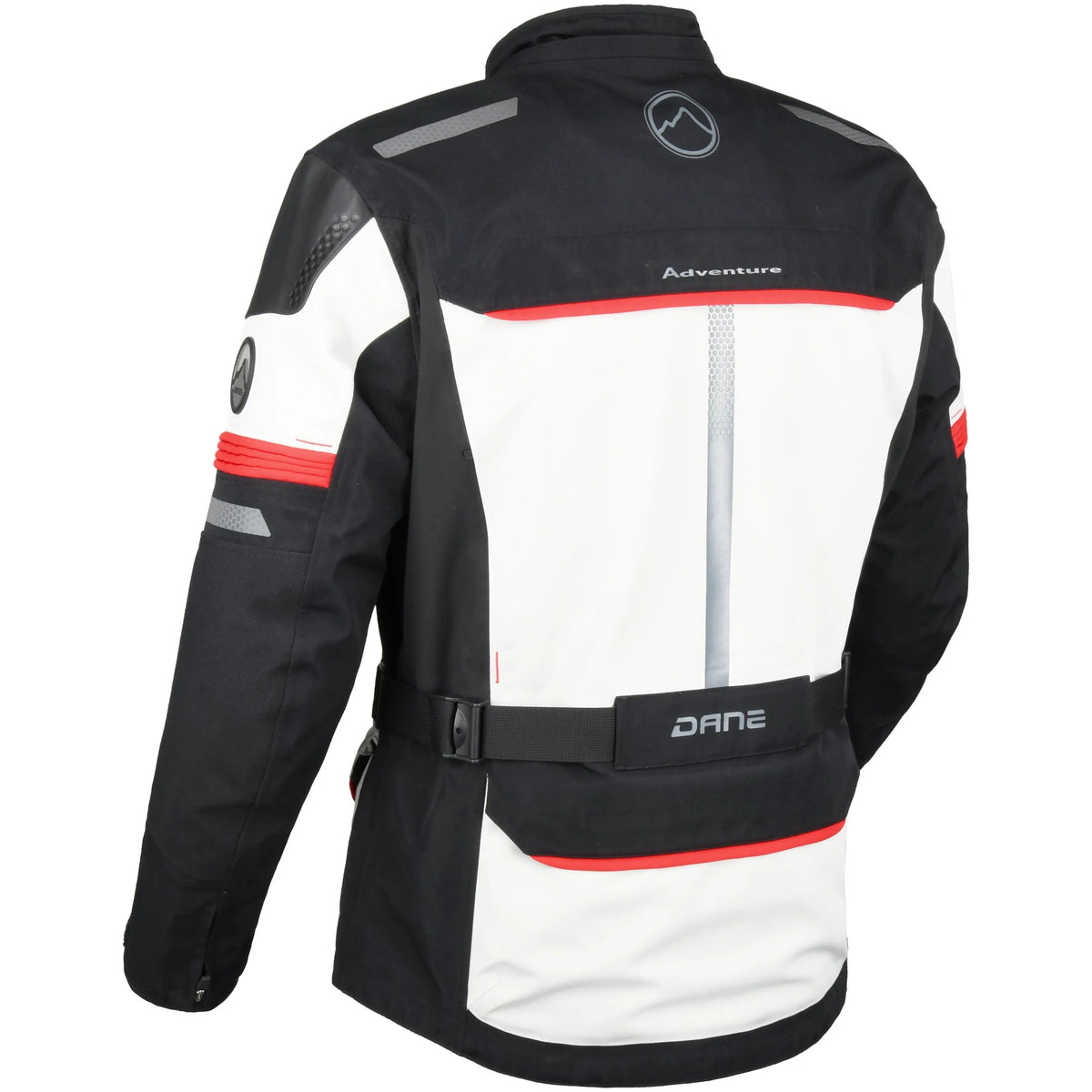 Dane Bornholm Gore-Tex Pro Jacket Grey / Red – rear three-quarter view