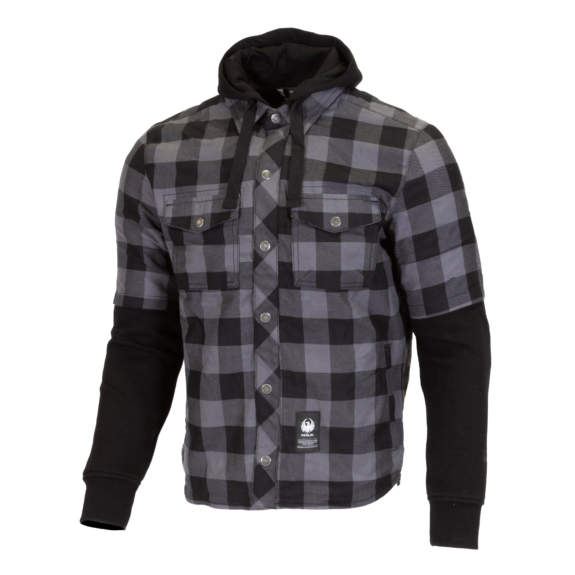 Merlin Deadwood Over Shirt Hoodie Black / Grey FREE UK Delivery, FREE 365 Day Returns | Moto Central