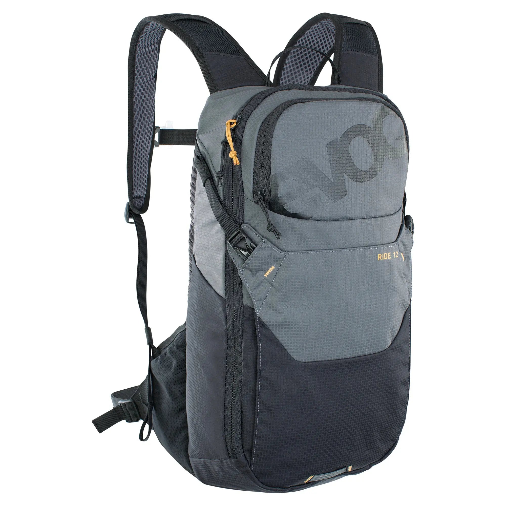 Evoc Ride Performance Backpack 12 L + 2L Bladder Carbon Grey / Black - FREE UK Shipping, FREE 365 Day Returns | Moto Central