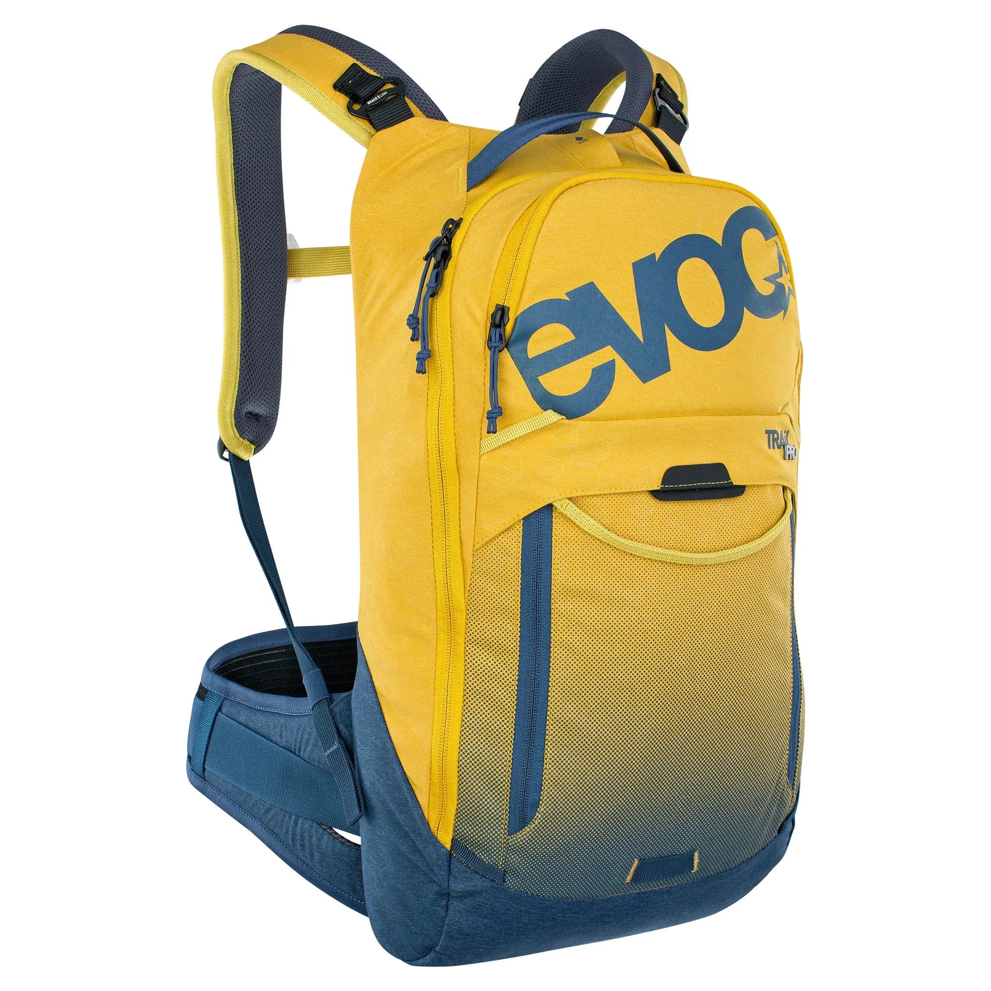 Evoc Trail Pro Protector Backpack Curry / Denim - FREE UK Shipping, FREE 365 Day Returns | Moto Central
