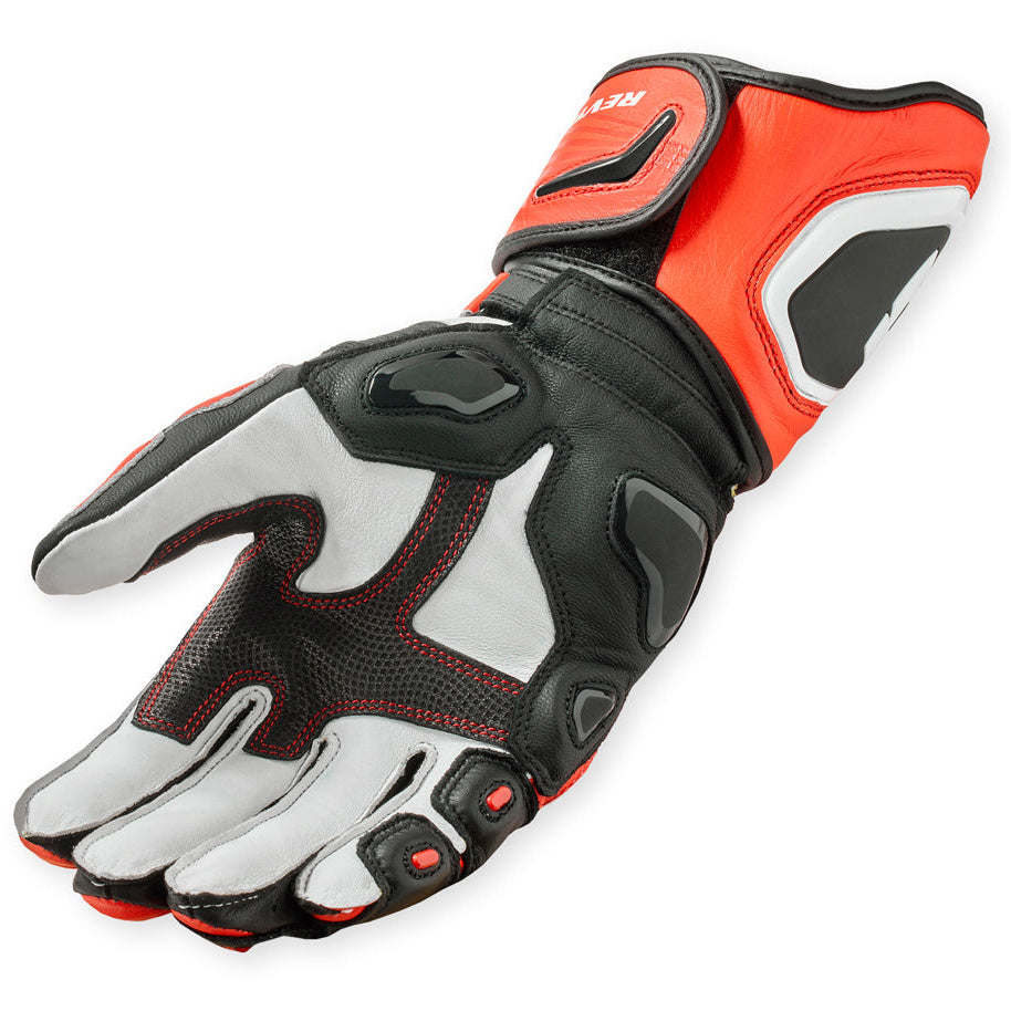 Revit Jerez 4 Leather Gloves Neon Red / Black – single glove view