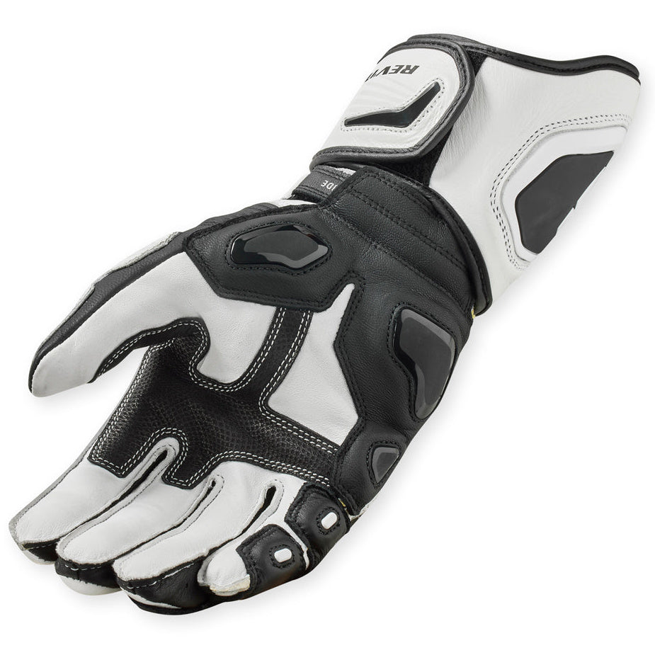 Revit Jerez 4 Leather Gloves White / Black – single glove view