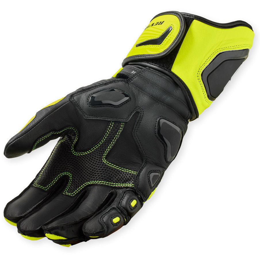 Revit Jerez 4 Leather Gloves Neon Yellow / Black – single glove view