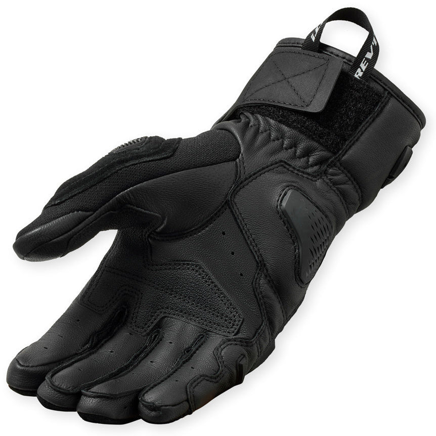 Revit Sand 5 Leather Gloves Black motorcycle glove, palm view