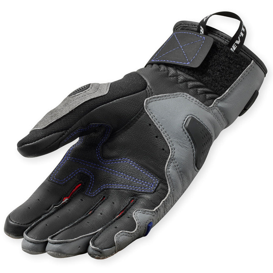 Revit Sand 5 Ladies Leather Gloves Grey / Red motorcycle glove, palm view