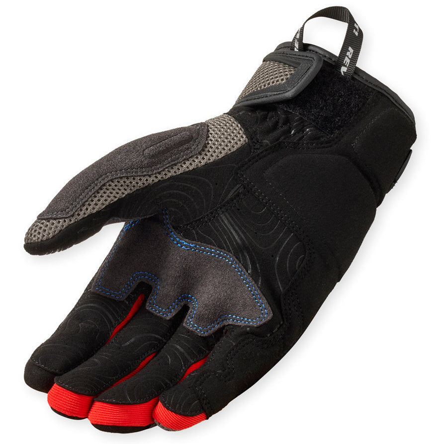 Revit Cavern Textile Gloves Grey / Red – single glove view