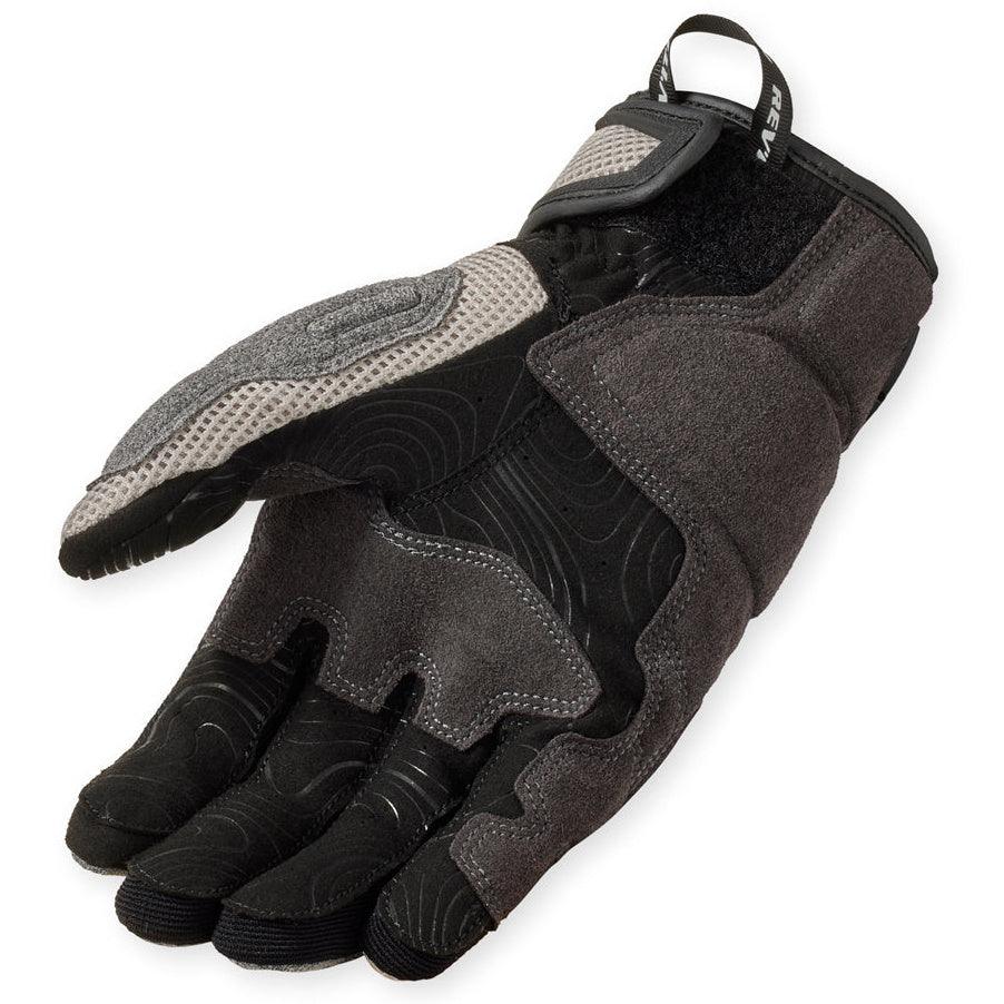 Revit Cavern Textile Gloves Light Grey / Black – single glove view