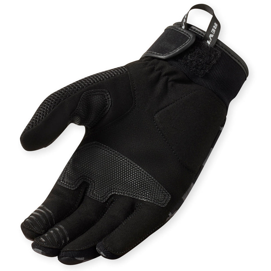 Revit Surge Textile Gloves Black / Grey motorcycle glove, palm view