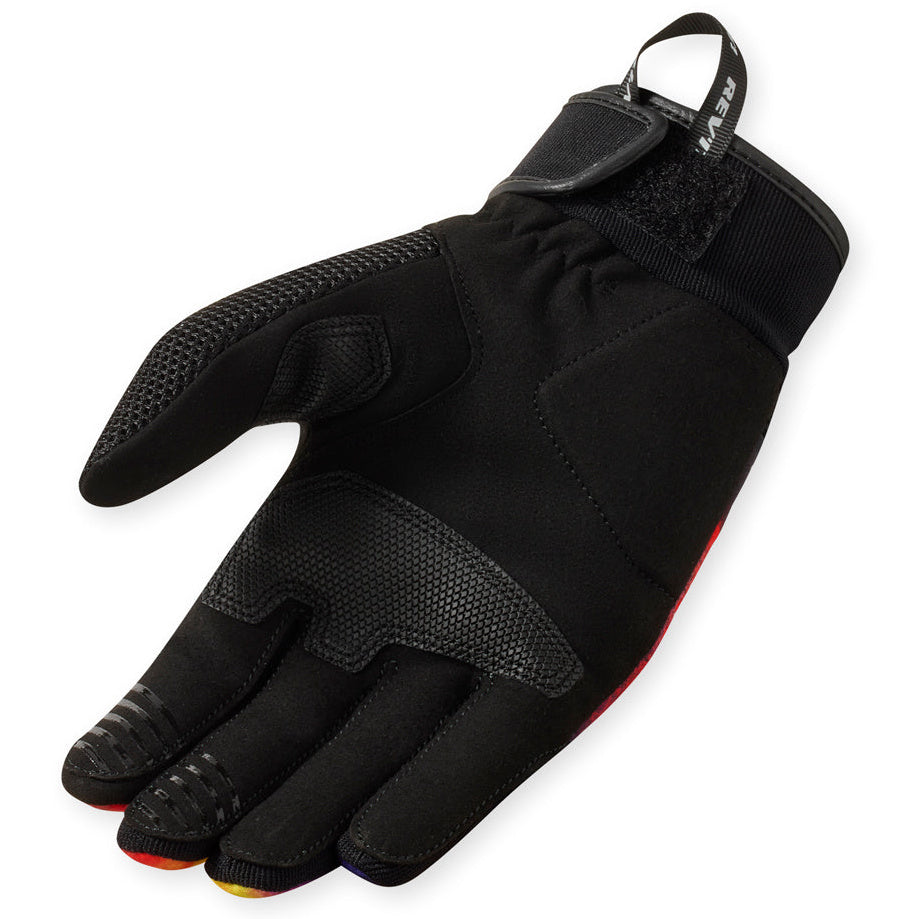 Revit Surge Textile Gloves Black / Orange motorcycle glove, palm view