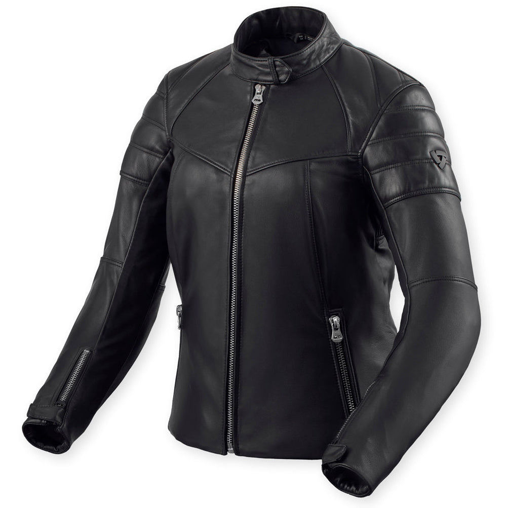 Revit London Ladies Leather Jacket Black – front view
