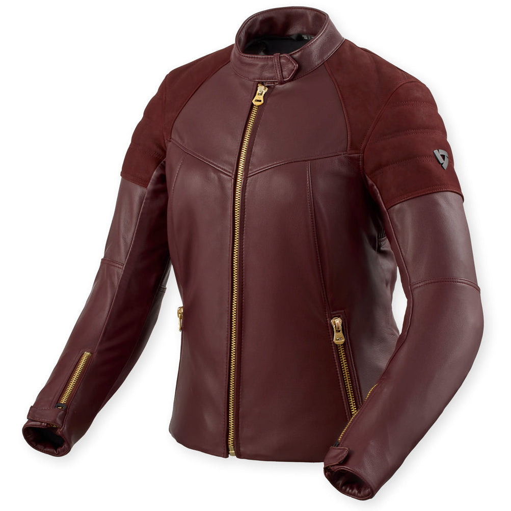 Revit London Ladies Leather Jacket Aubergine – front view