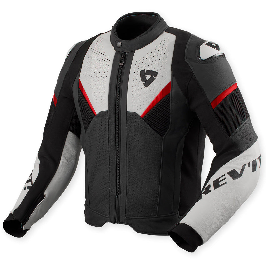 Revit Automate Leather Jacket Black / Light Grey – front view