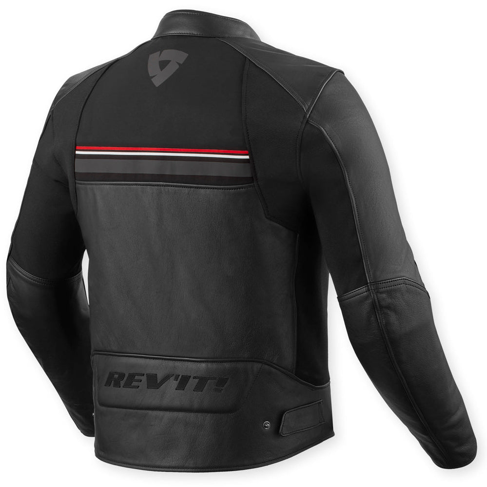 Revit Mile 2 Leather Jacket Black / Red – rear view