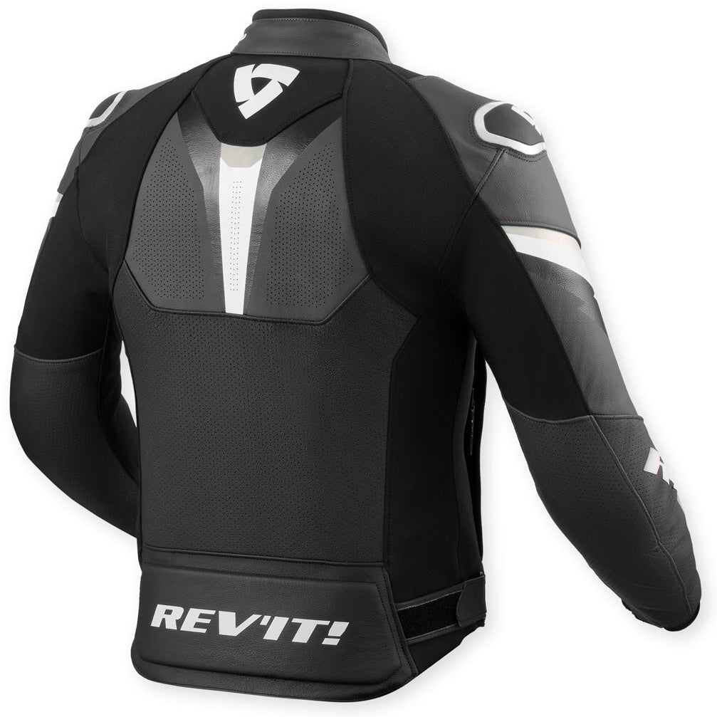 Revit Quantum 3 Leather Jacket Black / Anthracite – rear view