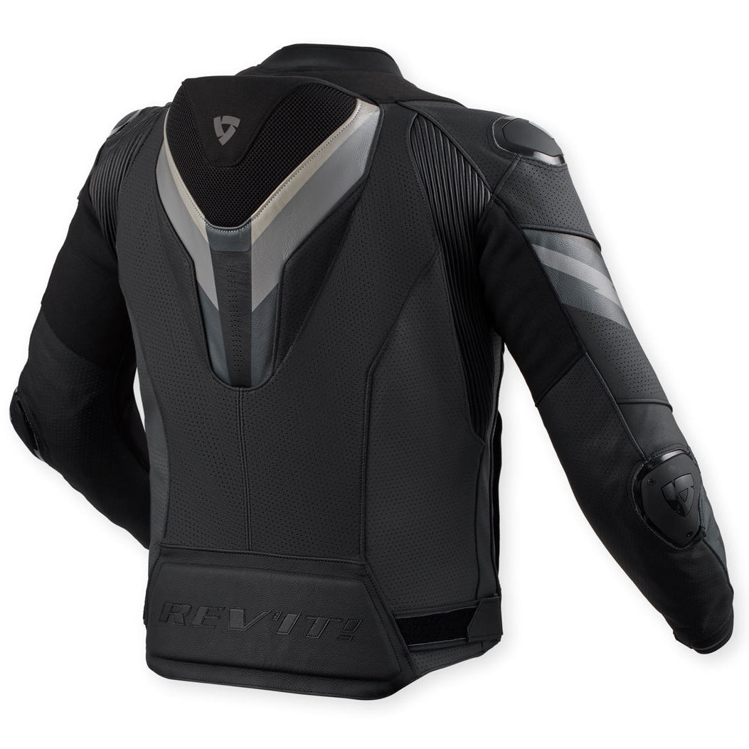 Revit Quantum 3 Pro Leather Jacket Black / Anthracite – rear view