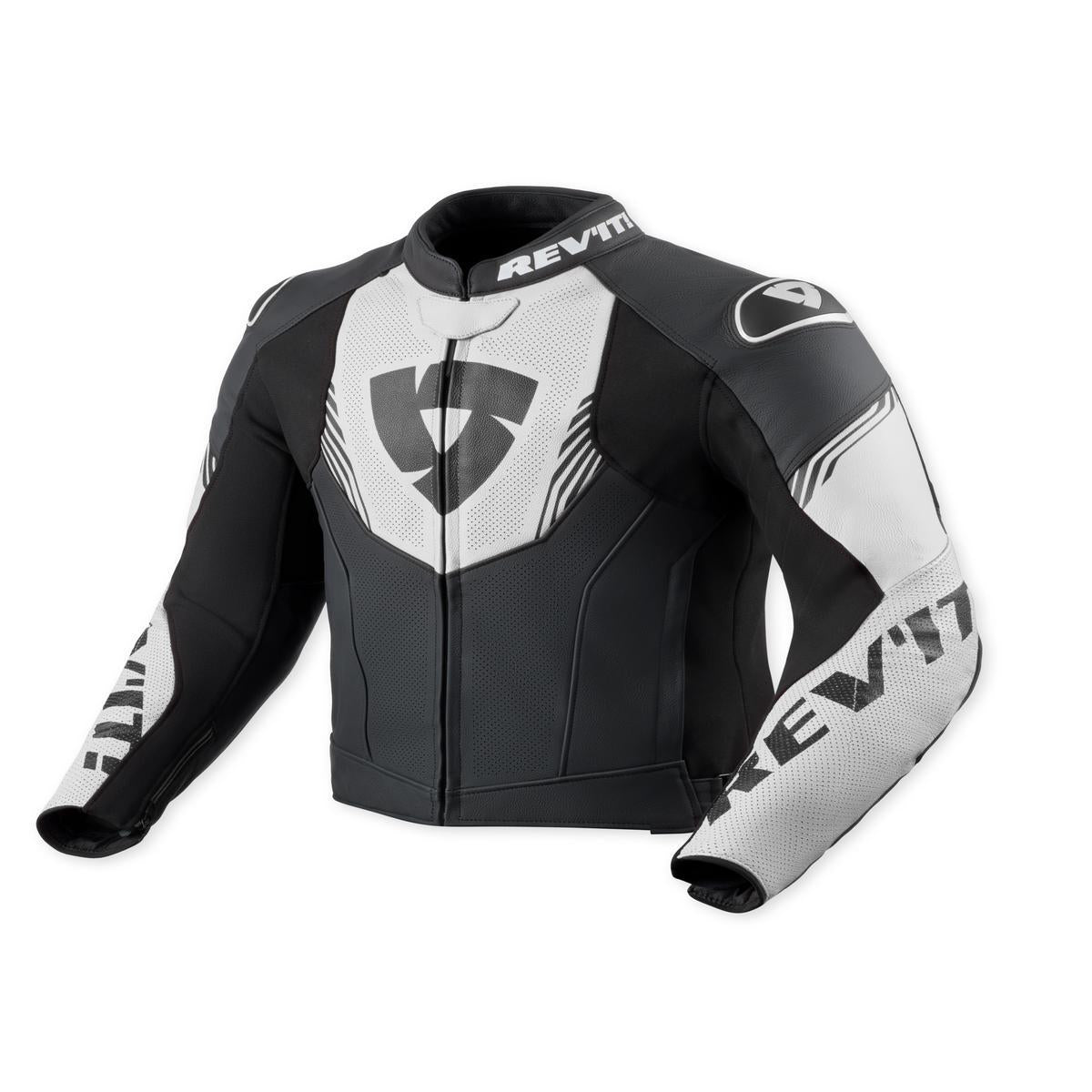 Revit Argon 3 Leather Jacket Black / White FREE UK Delivery, FREE 365 Day Returns | Moto Central