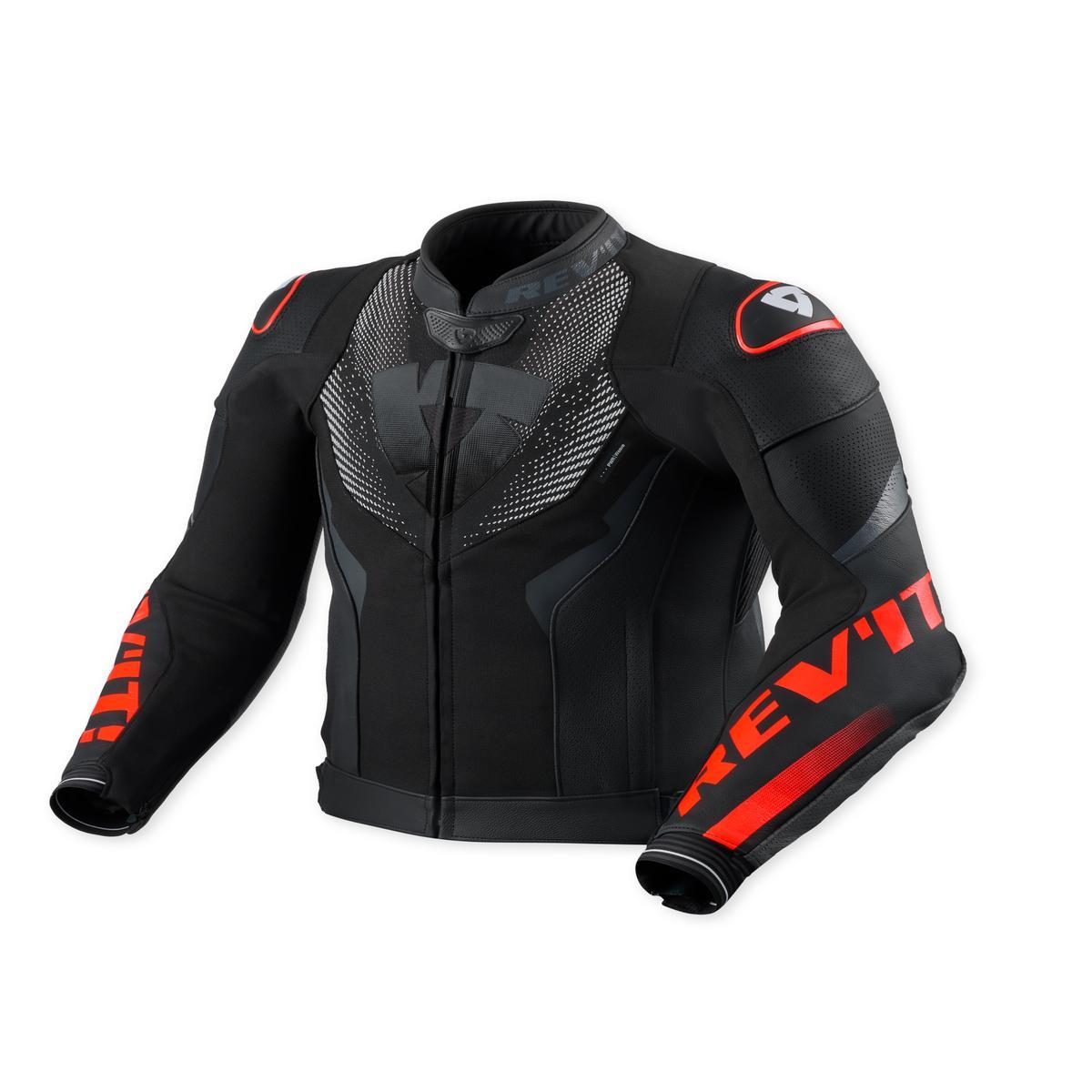Revit Hyperspeed 3 Air Leather Jacket Black / Neon Red FREE UK Delivery, FREE 365 Day Returns | Moto Central