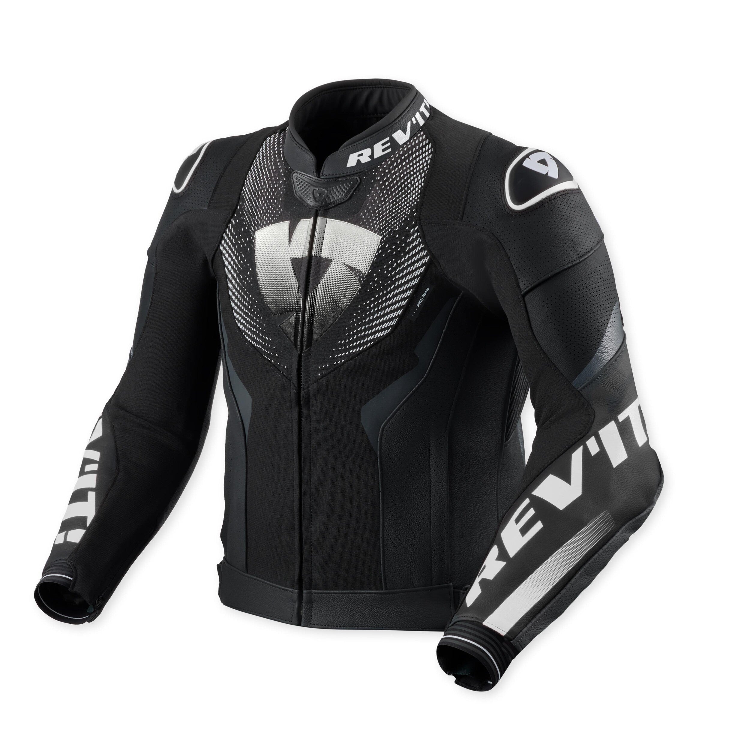 Revit Hyperspeed 3 Air Leather Jacket Black / White front view