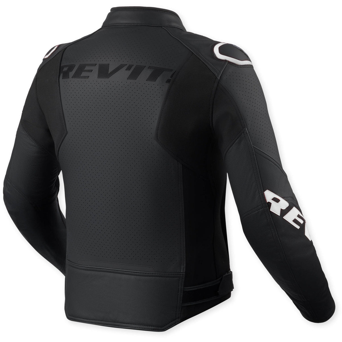 Revit Quadratic Leather Jacket Black / White back view