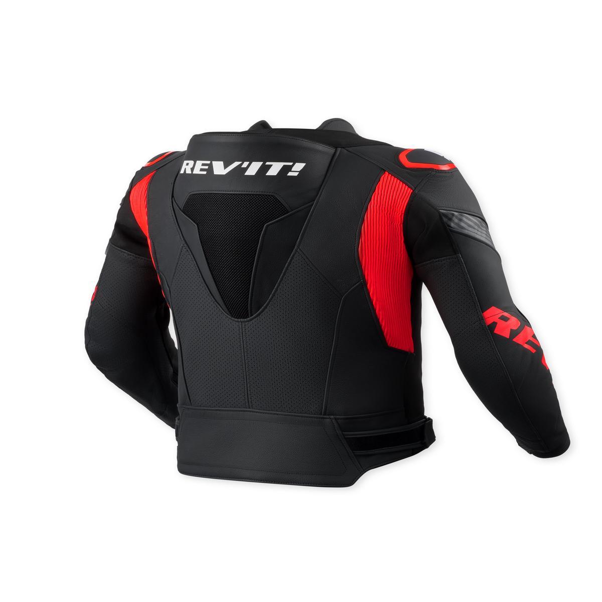 Revit Argon 3 Pro Leather Jacket Black / Neon Red FREE UK Delivery, FREE 365 Day Returns | Moto Central