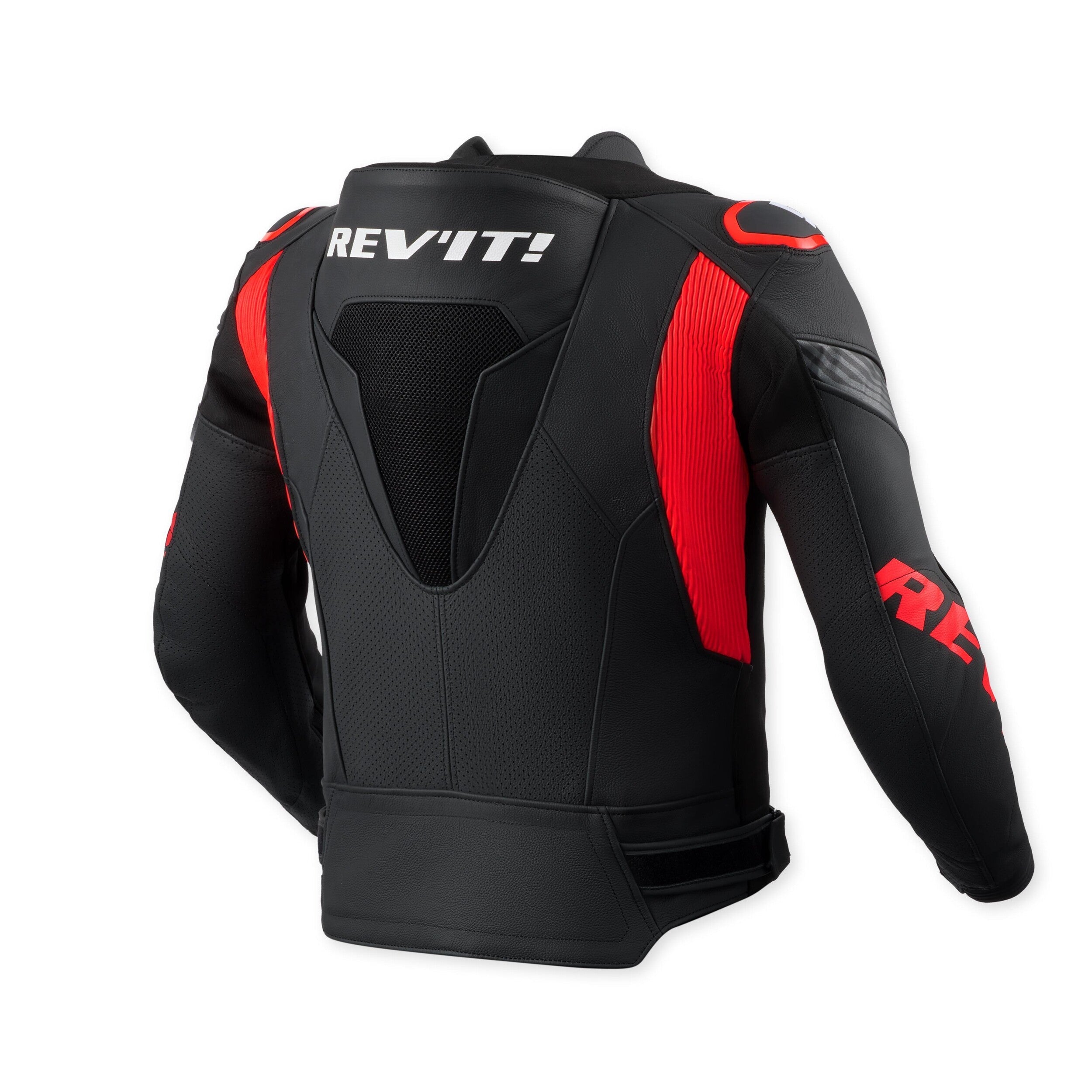 Revit Argon 3 Pro Leather Jacket Black / Neon Red back view