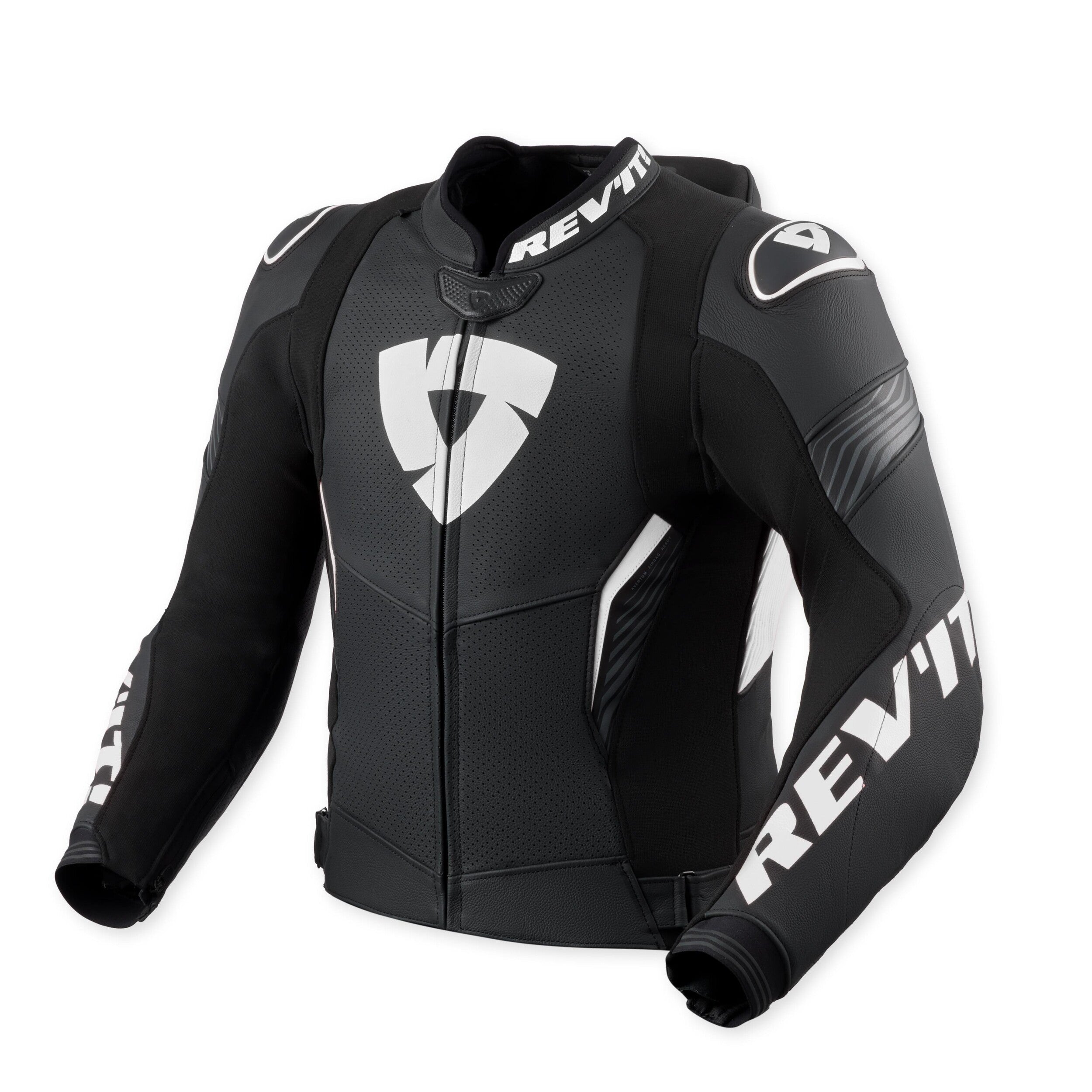 Revit Argon 3 Pro Leather Jacket Black / White front view