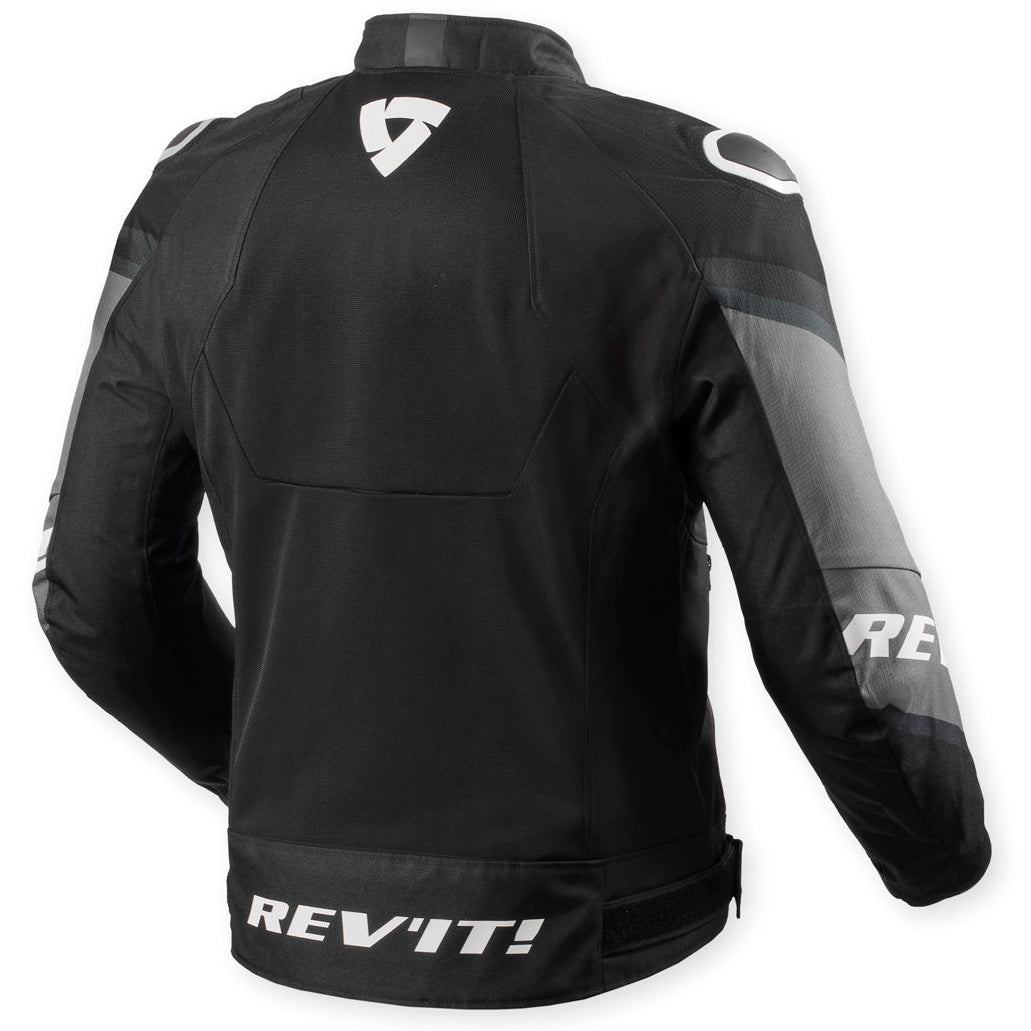 Revit Quantum 3 Air Textile Jacket Black / White – rear view