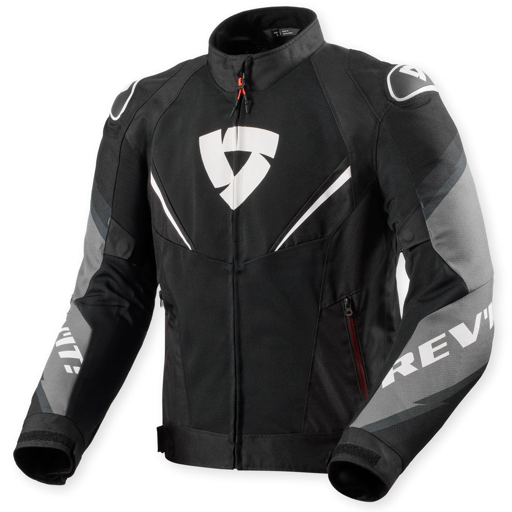 Revit Quantum 3 Air Textile Jacket Black / White – front view