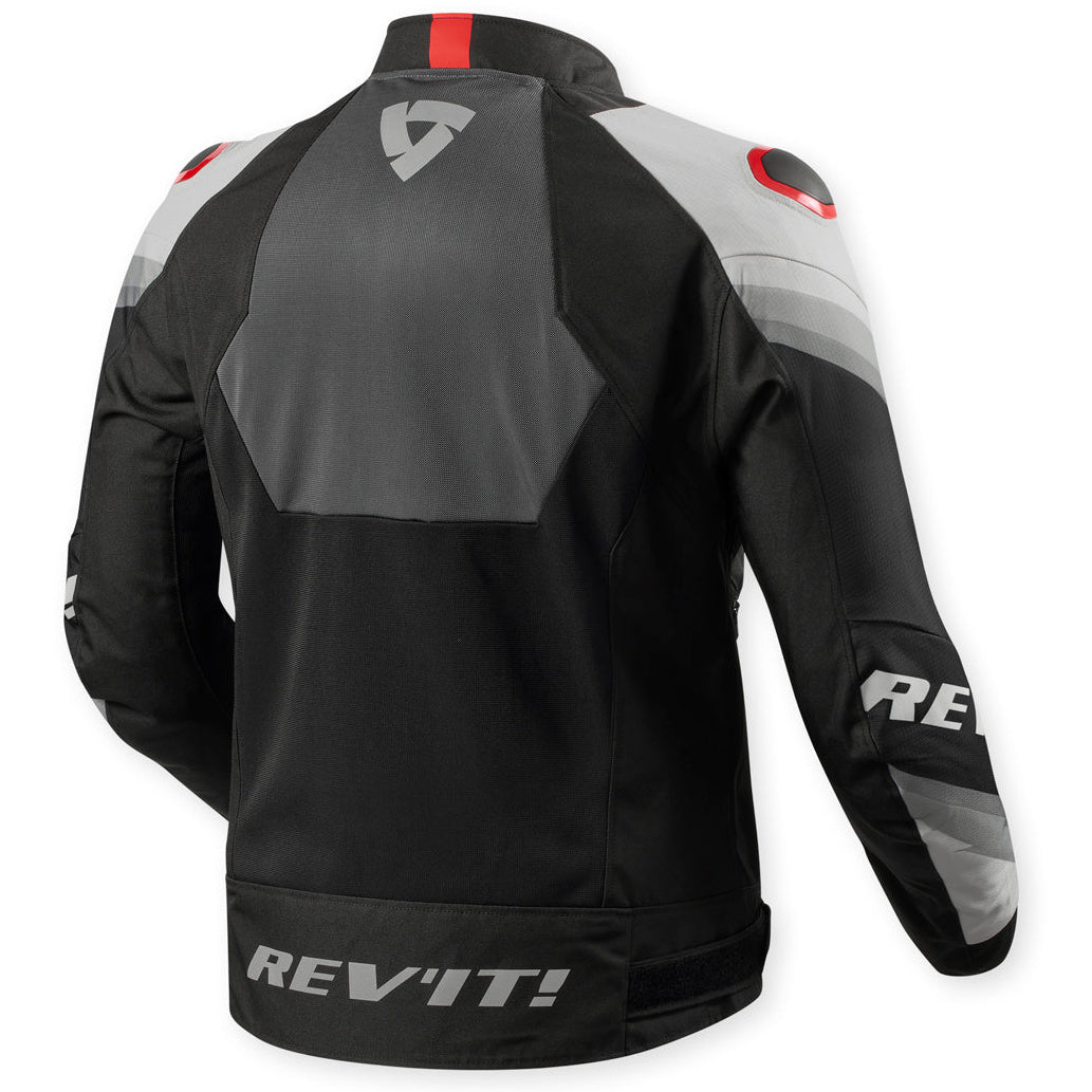 Revit Quantum 3 Air Textile Jacket Grey / Red – rear view