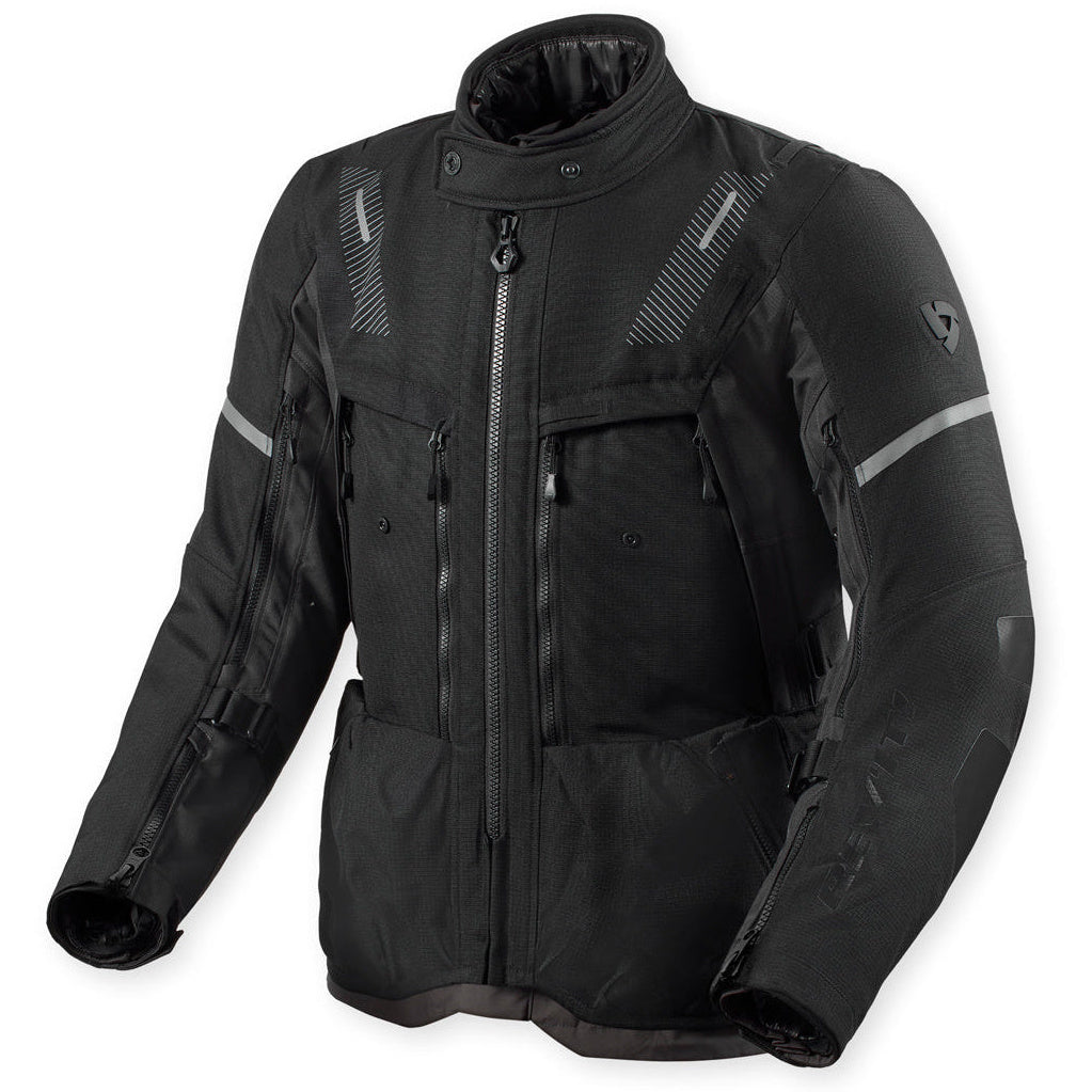 Revit Sand 5 H2O Textile Jacket Black / Anthracite, front view