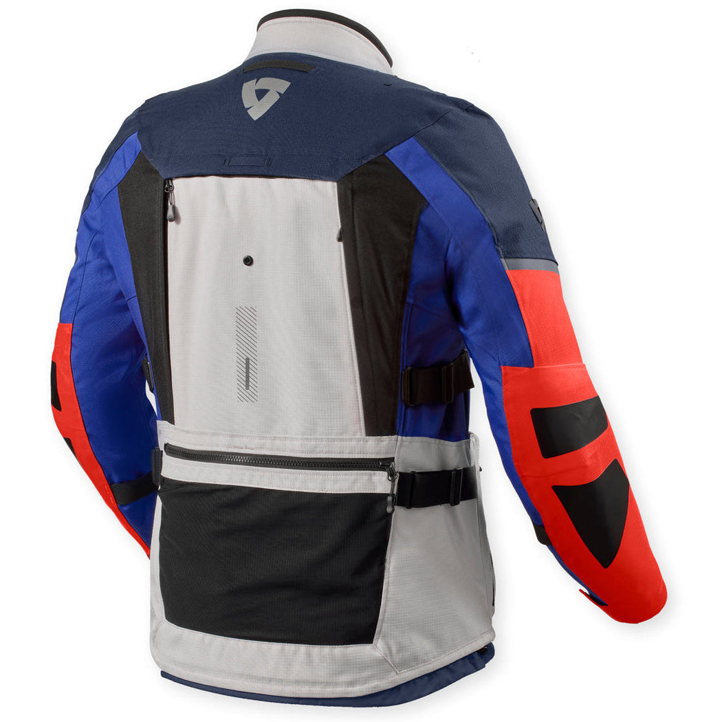 Revit Sand 5 H2O Textile Jacket Silver / Blue, rear view