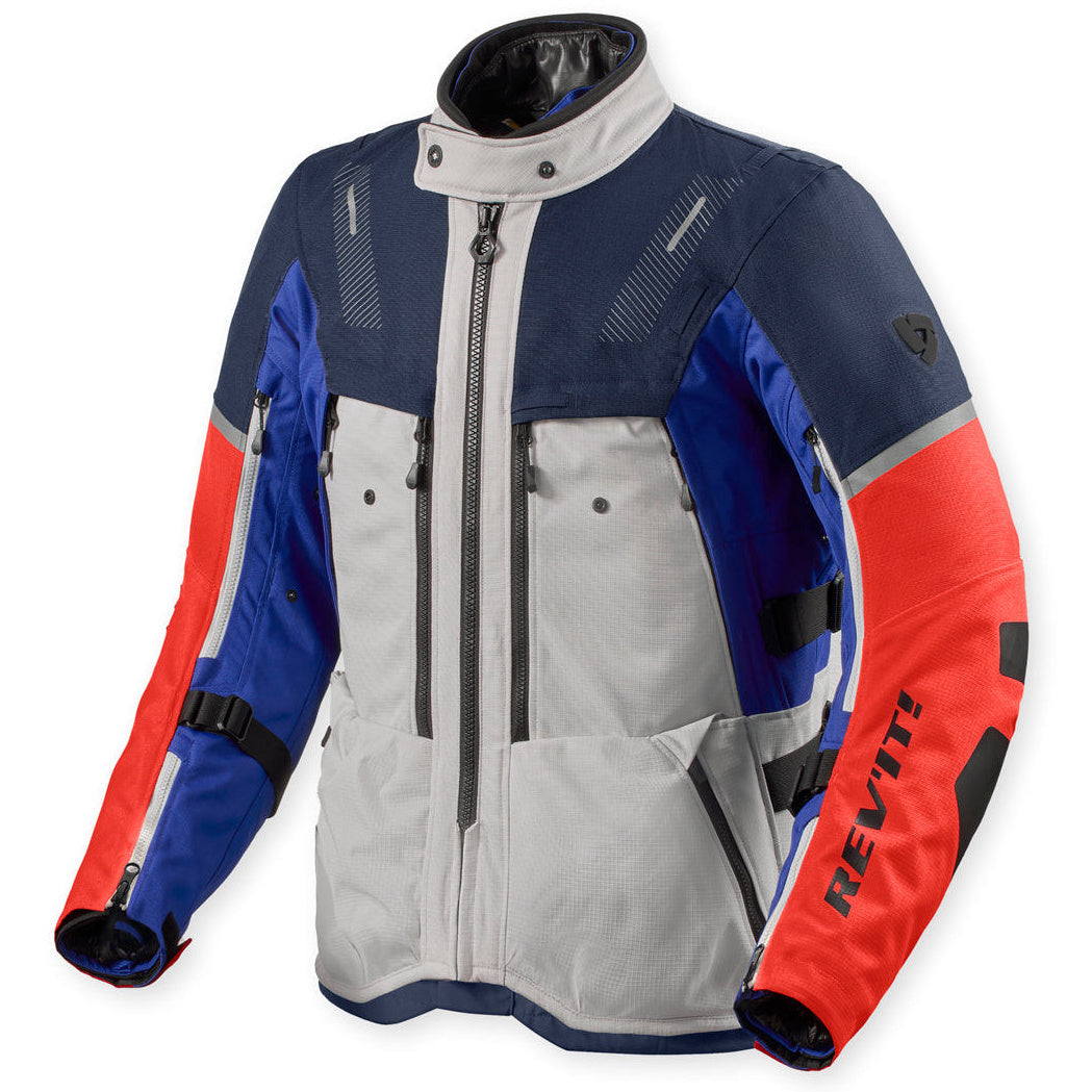 Revit Sand 5 H2O Textile Jacket Silver / Blue, front view
