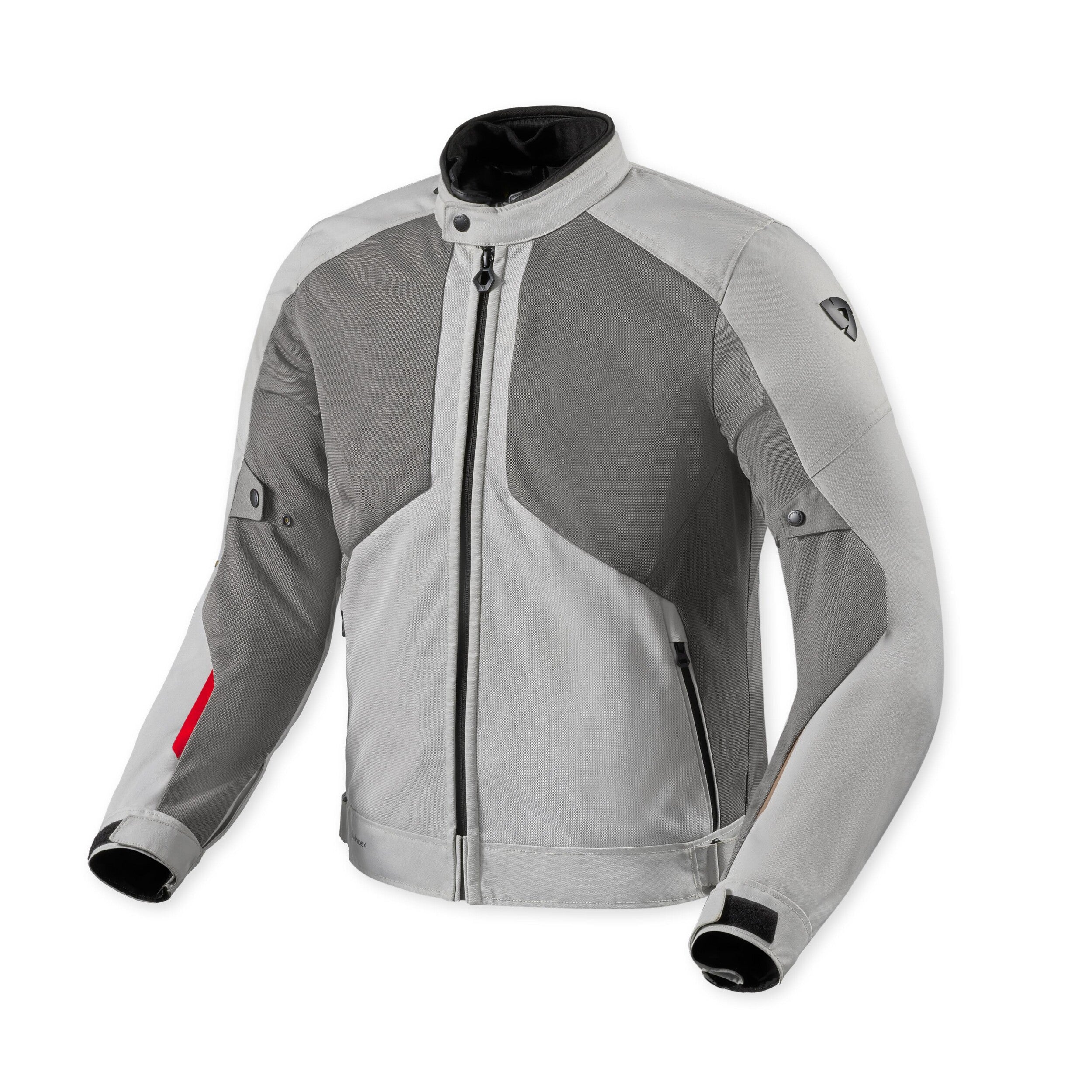 Revit Torque 3 H2O Textile Jacket Light Grey / Red front view