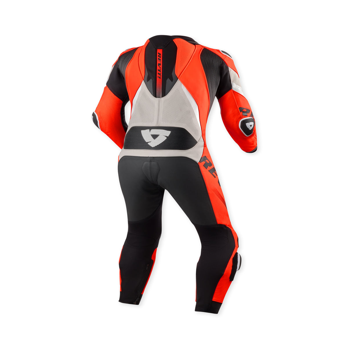 Revit Hyperspeed 3 One Piece Leather Suit Light Grey / Neon Red FREE UK Delivery, FREE 365 Day Returns | Moto Central