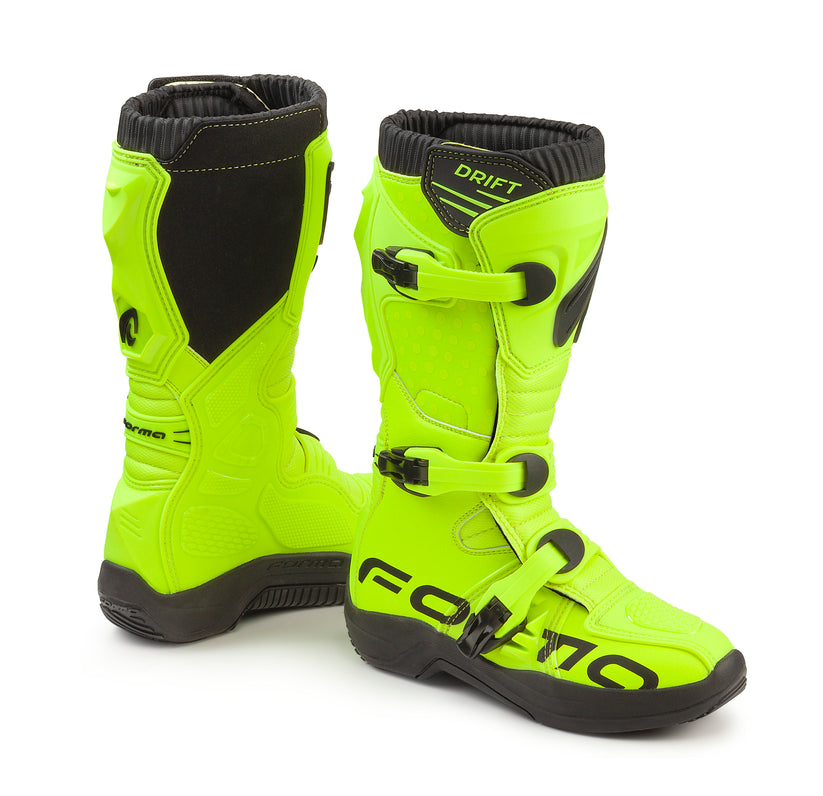 Forma Drift Boots Fluo Yellow FREE UK Delivery, FREE 365 Day Returns | Moto Central