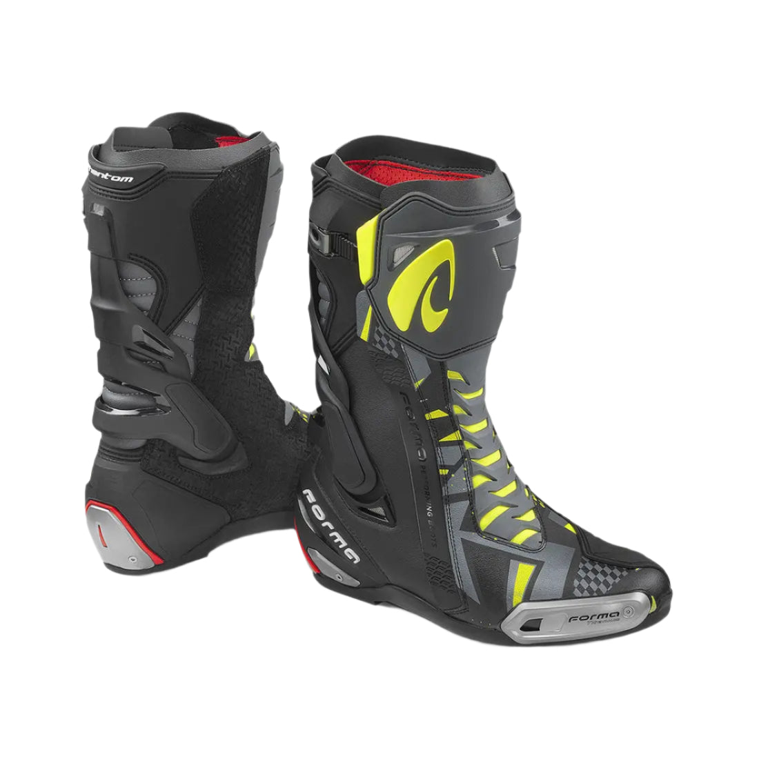 Forma Phantom Boots Black / Fluo Yellow FREE UK Delivery, FREE 365 Day Returns | Moto Central