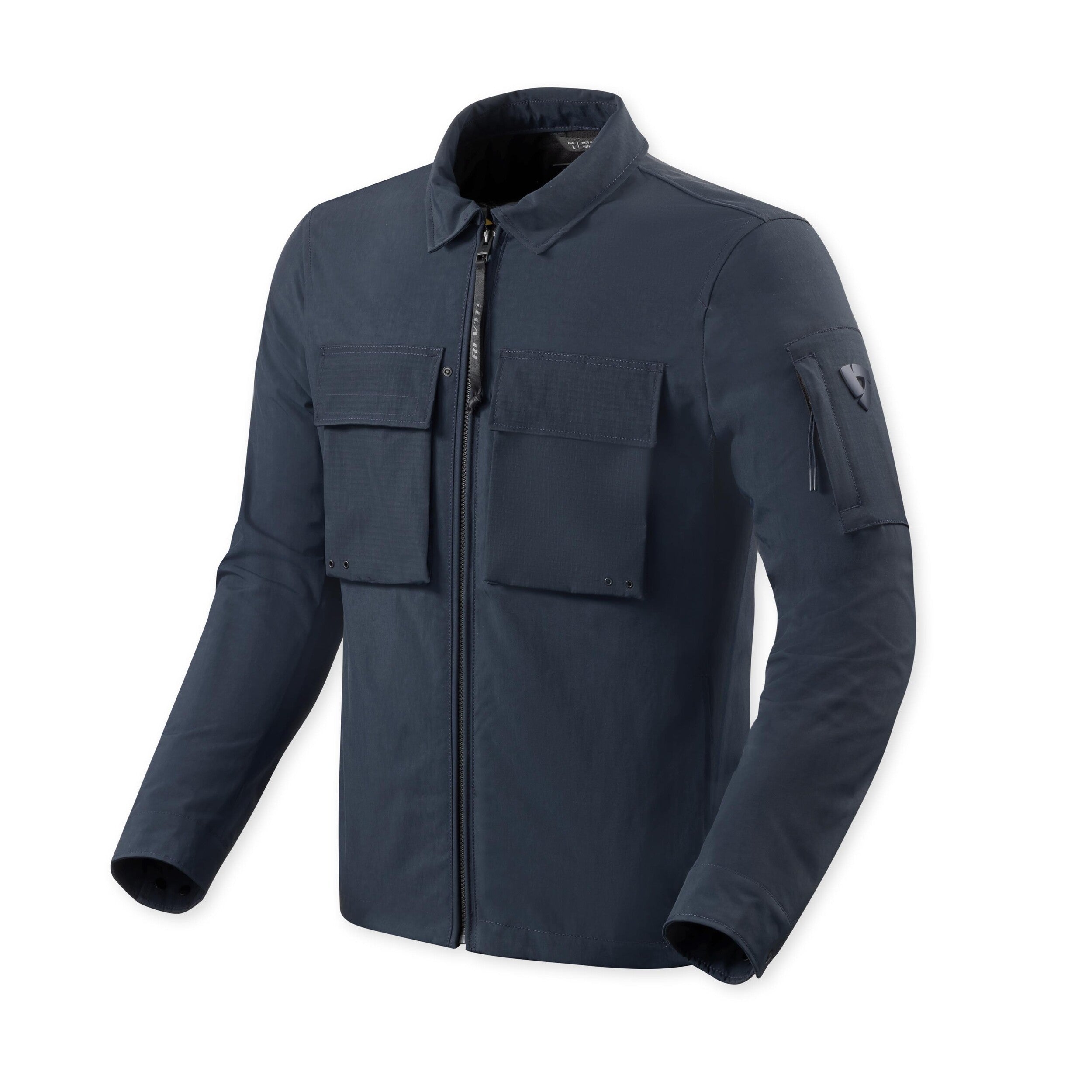 Revit Yaletown Textile Overshirt Dark Blue front view
