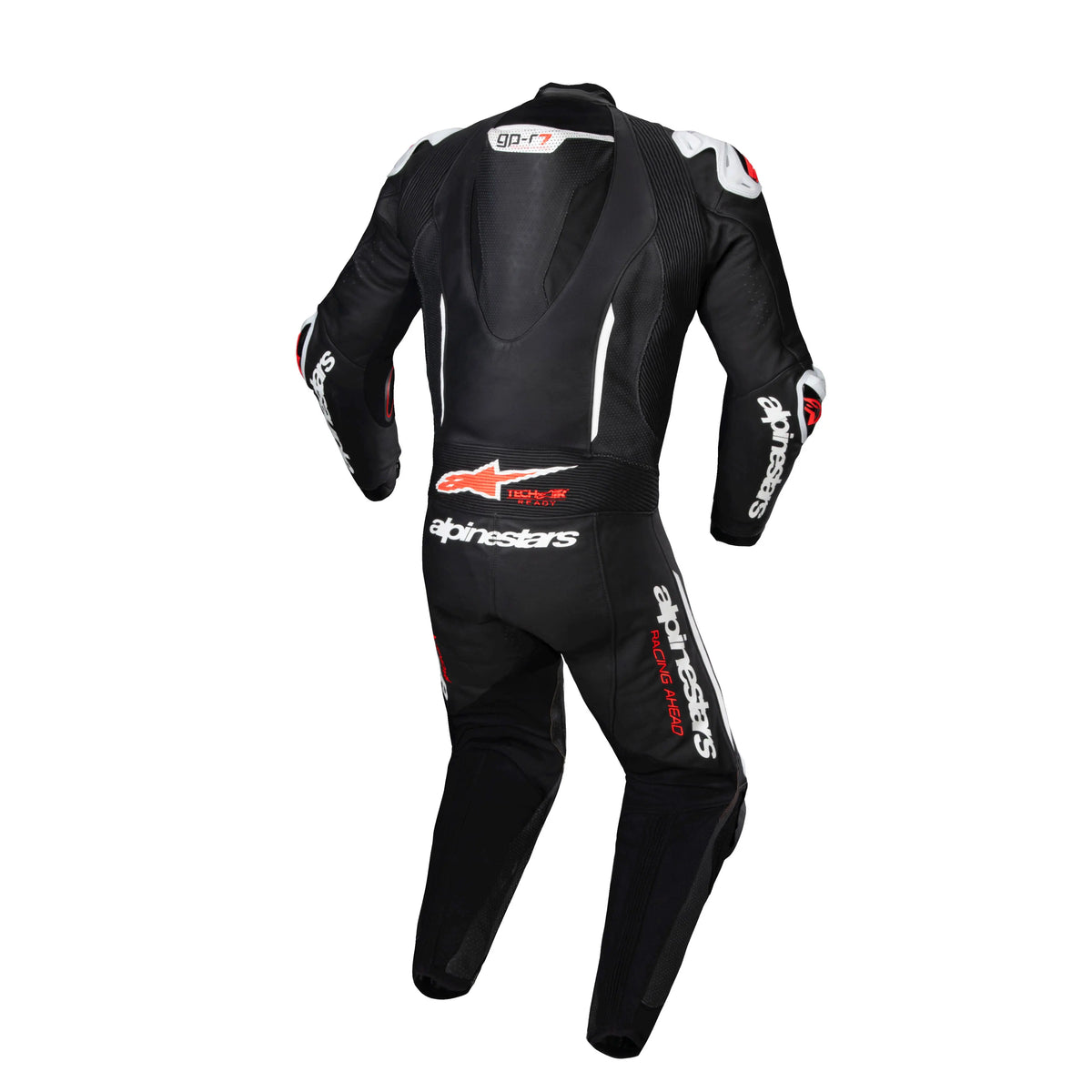 Alpinestars GP-R7 One Piece Leather Suit Black / White / Fluo Red, back product view
