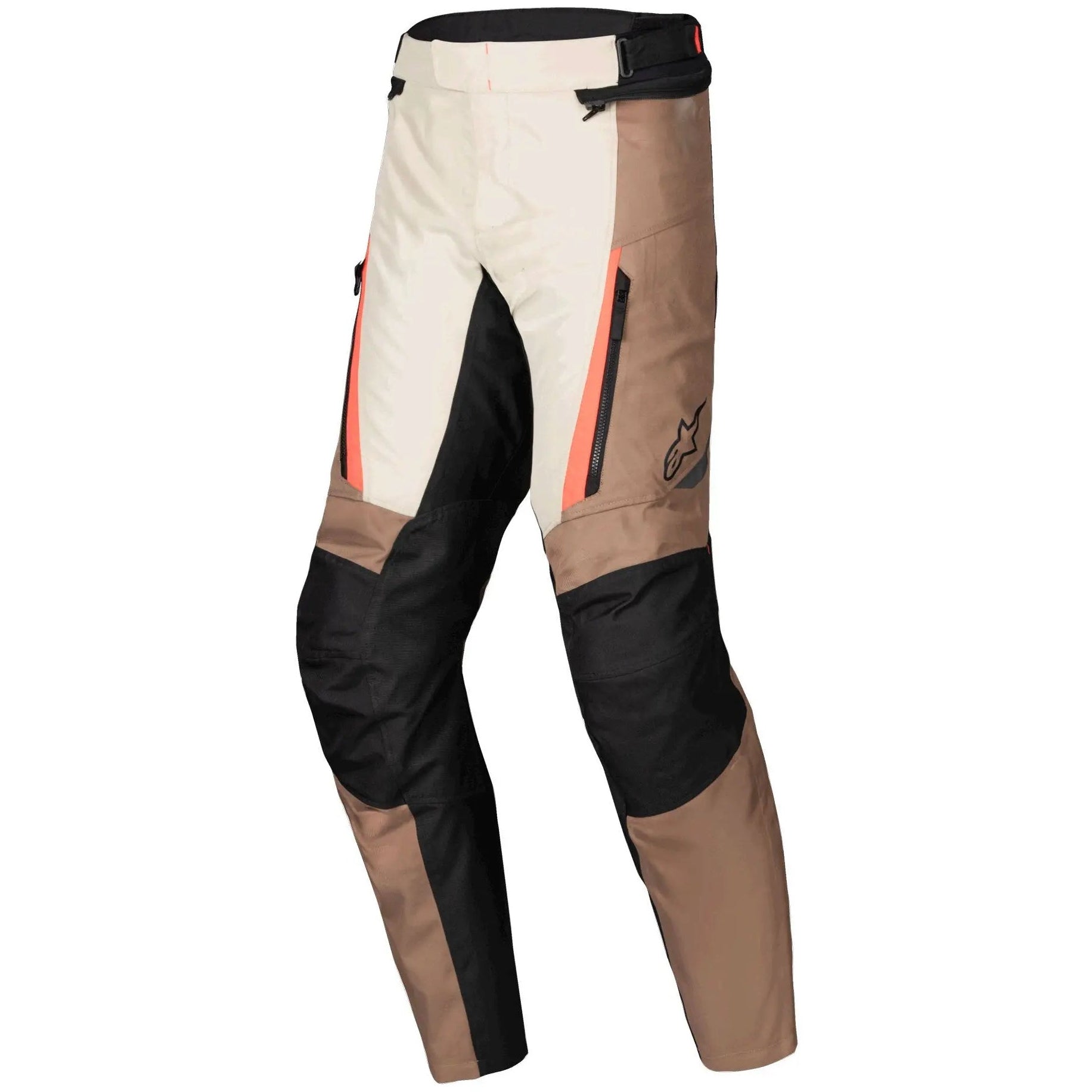 Alpinestars ST-1 Waterproof Textile Trouser Dark Khaki / Sand / Black / Fluo Red front product view