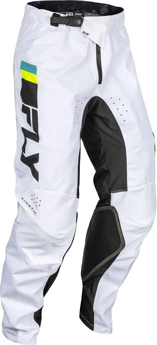 Fly Racing Kinetic Prix MX Trouser White / Black / Hi-Viz - FREE UK Delivery, FREE 365 Day Returns | Moto Central