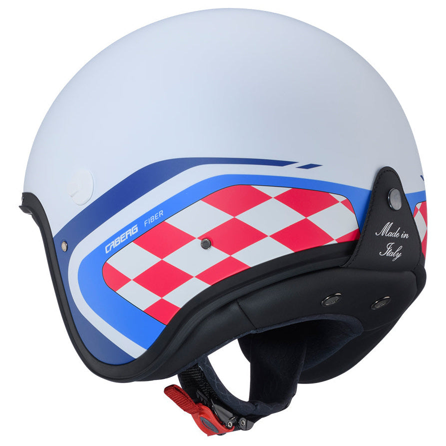 Caberg Freeride X Daytona Matt White Blue Red open-face helmet rear view