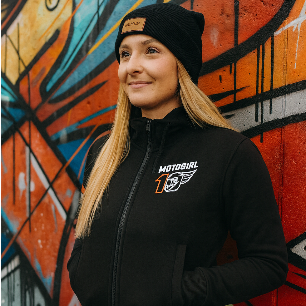 MotoGirl M10 Full Zip Limited Edition Ladies Cropped Hoodie Black FREE UK Delivery, FREE 365 Day Returns | Moto Central