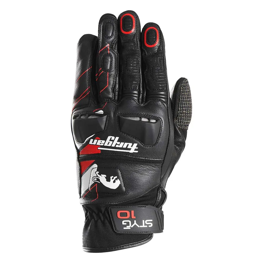Furygan STYG10 Leather Gloves Black / White / Red FREE UK Delivery, FREE 365 Day Returns | Moto Central