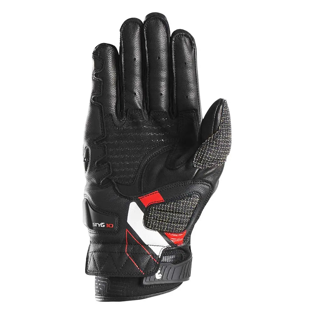 Furygan STYG10 Leather Gloves Black / White / Red FREE UK Delivery, FREE 365 Day Returns | Moto Central