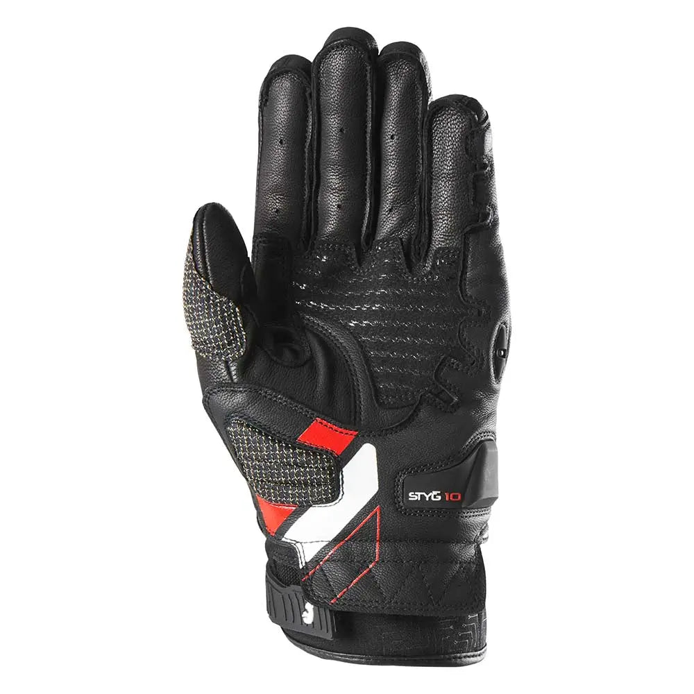 Furygan STYG10 Leather Gloves Black / White / Red FREE UK Delivery, FREE 365 Day Returns | Moto Central
