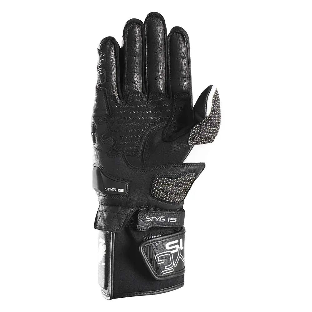 Furygan STYG15 Leather Gloves Black / White FREE UK Delivery, FREE 365 Day Returns | Moto Central