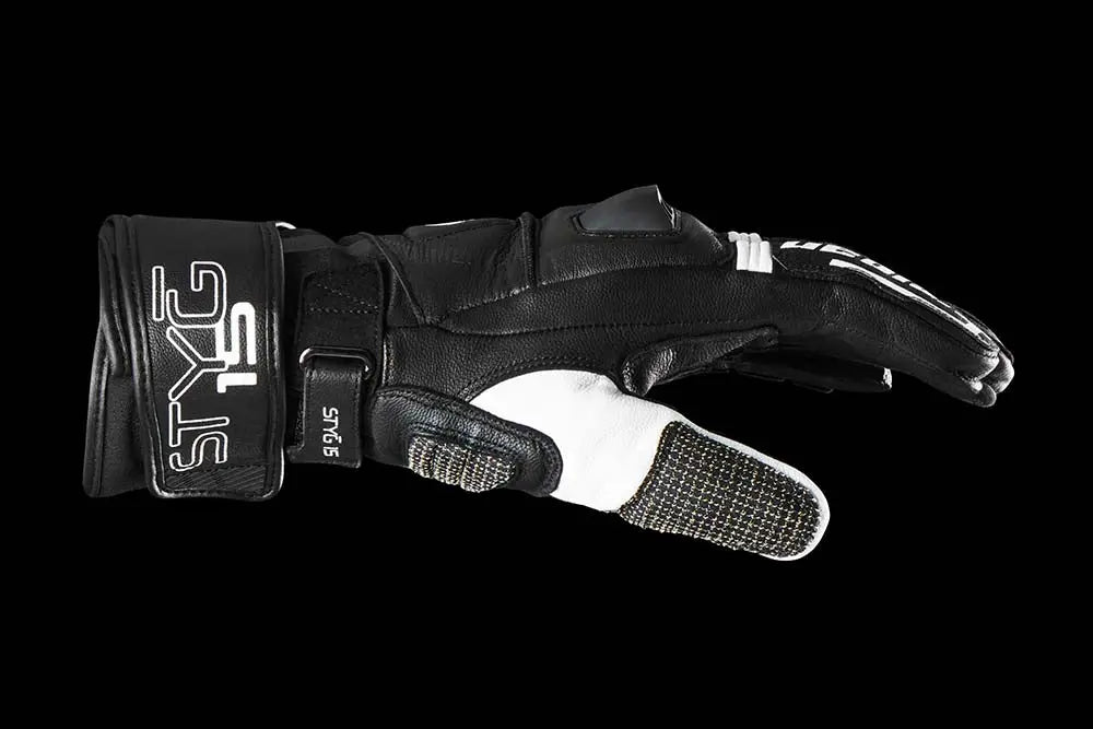 Furygan STYG15 Leather Gloves Black / White FREE UK Delivery, FREE 365 Day Returns | Moto Central