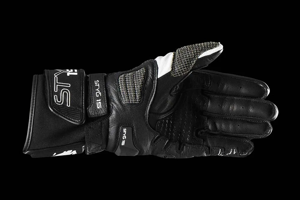 Furygan STYG15 Leather Gloves Black / White FREE UK Delivery, FREE 365 Day Returns | Moto Central