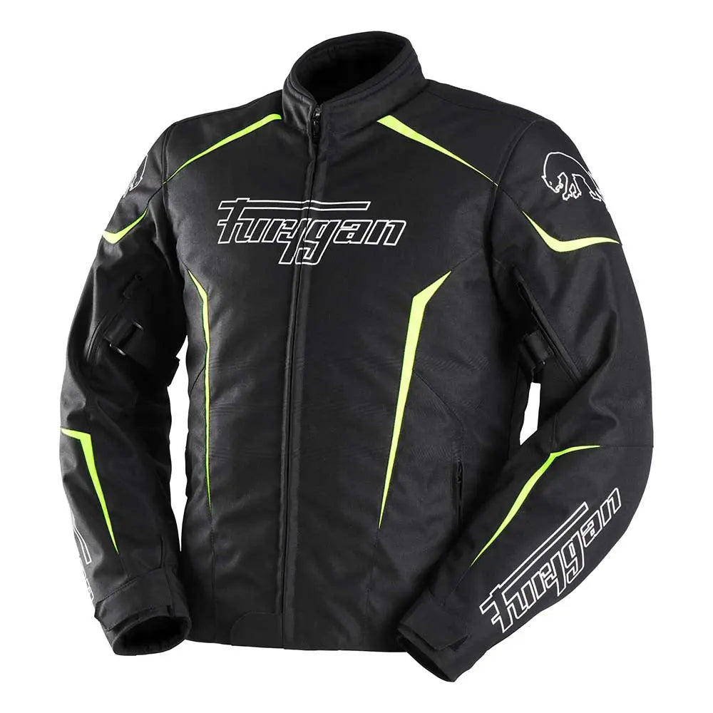 Furygan Yori Textile Jacket Black / White / Fluo Yellow FREE UK Delivery, FREE 365 Day Returns | Moto Central