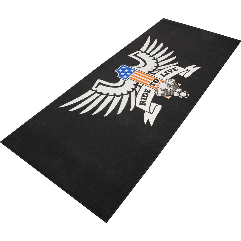 BikeTek Custom Garage Mat Ride To Live Black